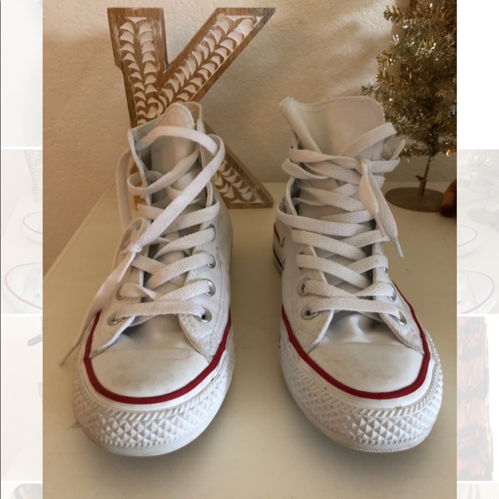 White high top converse sneakers